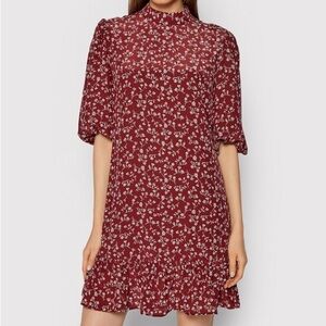 THE KOOPLES Rust Floral Flounce Hem Mini Dress Dress Size 1/Small NWT